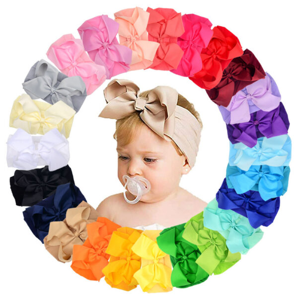 3 Pcs Set – 24 Colors Baby Nylon Headbands Hairbands