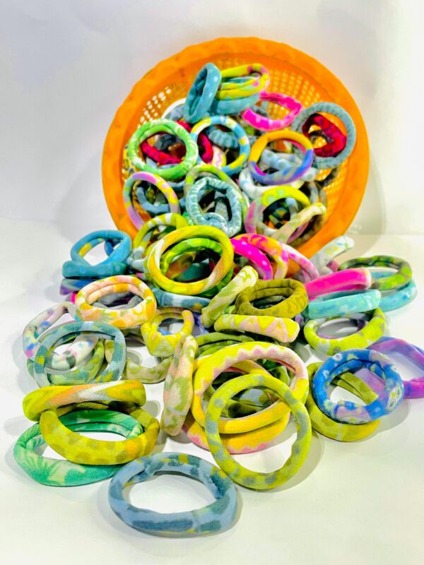 Neon Multi-Color Printed Rubber Bands (Pack of 30+)
